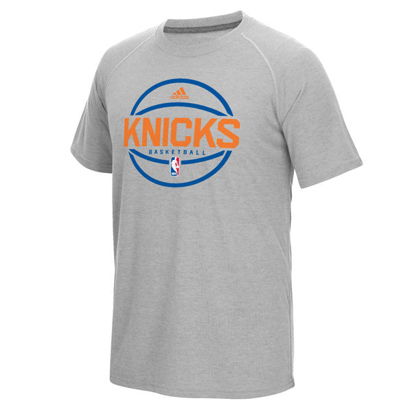 NBA Men New York Knicks adidas OnCourt climalite PreGame TShirt Gray->->Sports Accessory